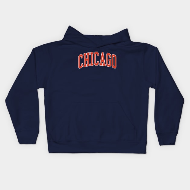 Chicago - jersey college university font text letters football baseball christmas birthday gift letters text basketball softball volleyball hockey love fan player gift for men women kids mothers fathers day dad mom vintage retro city state name Kids Hoodie by Fanboy04